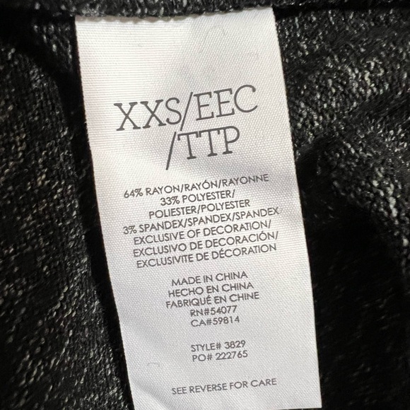 Cabi Womens Sweater 3829 PJ Dress Long Ruched Sleeves Black Heather Size XXS - Picture 6 of 7